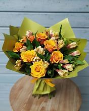 Букет цветов из:  Альстромерии и Розы в Подкумке