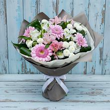 Букет цветов из:  Герберы, Альстромерии и Хризантемы #REPLACE_PRED# Подкумке