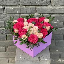 Цветочная композиция из Розы в коробке в Подкумке