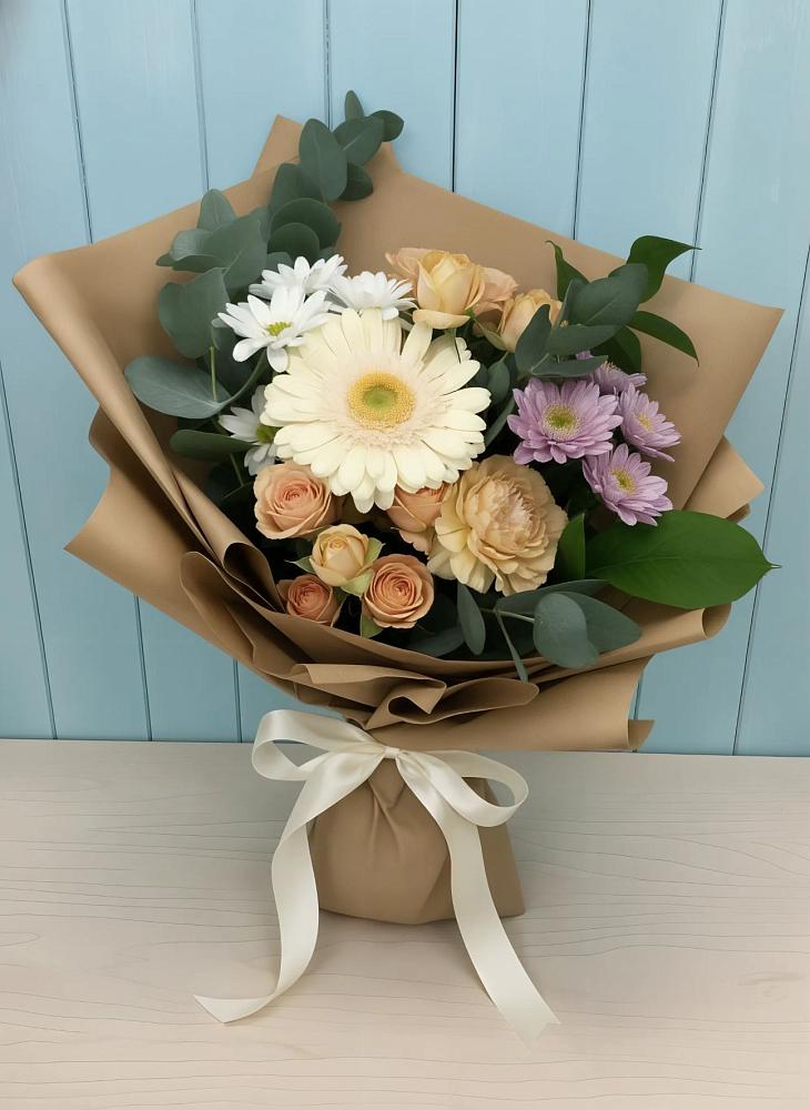 Букет цветов из: Герберы и Хризантемы в Подкумке