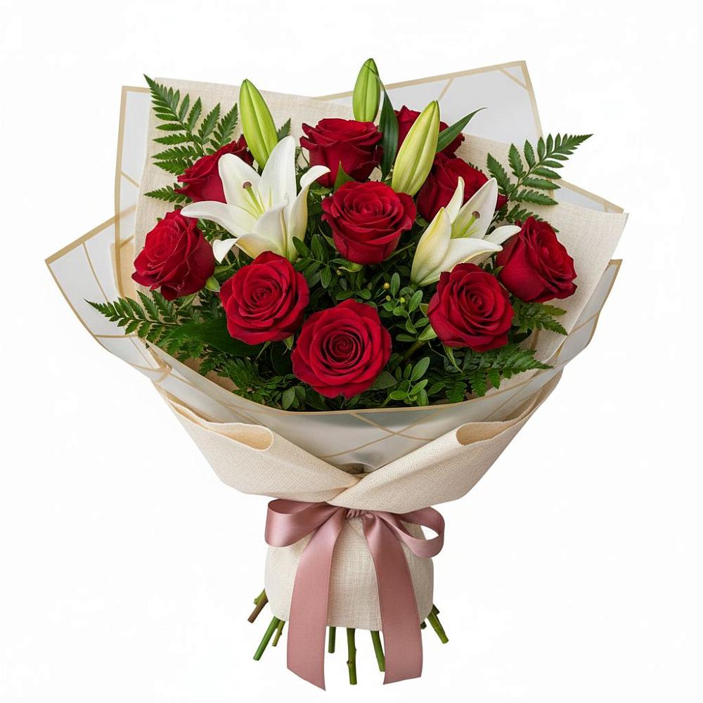 Букет цветов из: Лилии и Розы в Подкумке