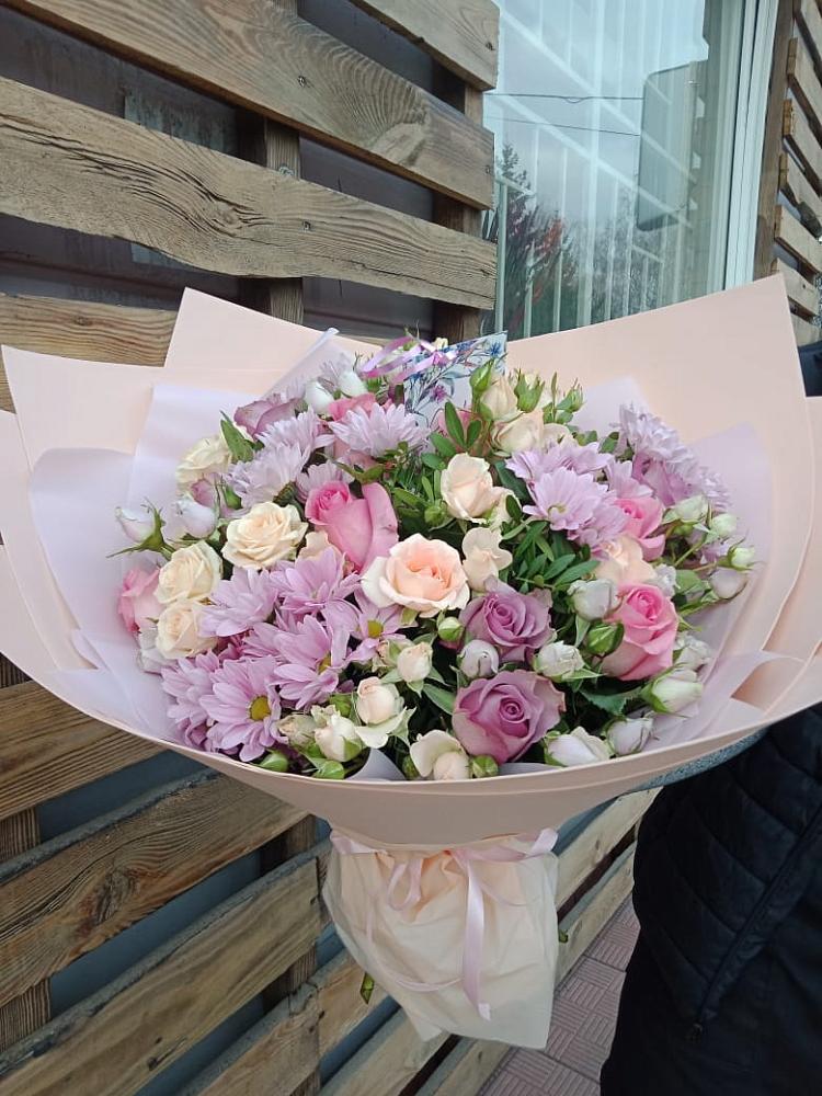 Букет цветов из: Розы и Хризантемы в Подкумке