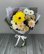Букет цветов из:  Розы, Герберы и Хризантемы в Подкумке