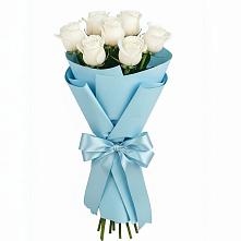 Букет 7 белых роз Проуд в Подкумке