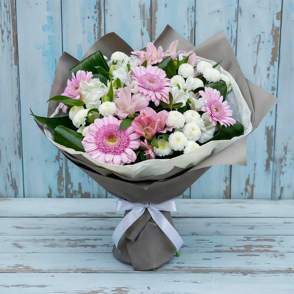 Букет цветов из: Герберы, Альстромерии и Хризантемы в Подкумке