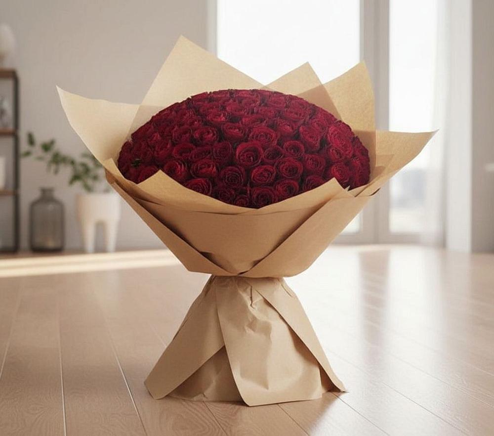 Букет 101 Красная роза в Подкумке