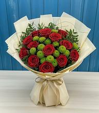 Букет цветов из:  Розы и Хризантемы #REPLACE_PRED# Подкумке