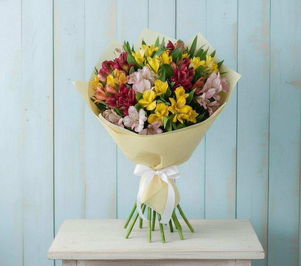 Букет цветов из: Альстромерии в Подкумке