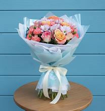 Букет цветов из:  Хризантемы и Розы в Подкумке