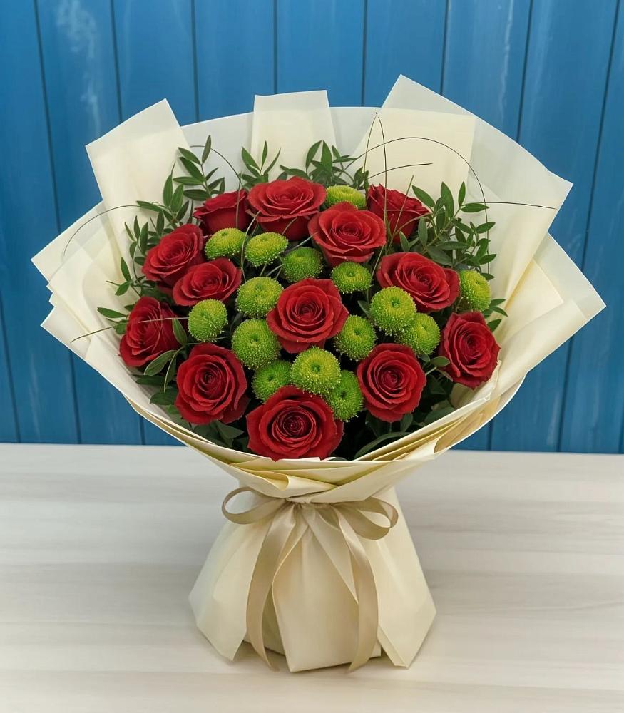 Букет цветов из: Розы и Хризантемы в Подкумке