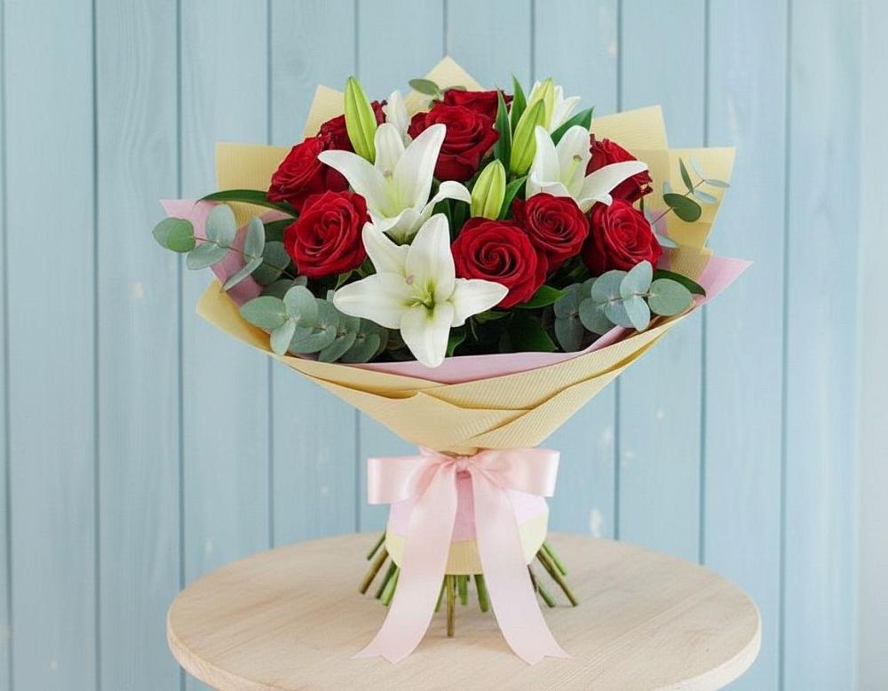 Букет цветов из: Лилии и Розы в Подкумке
